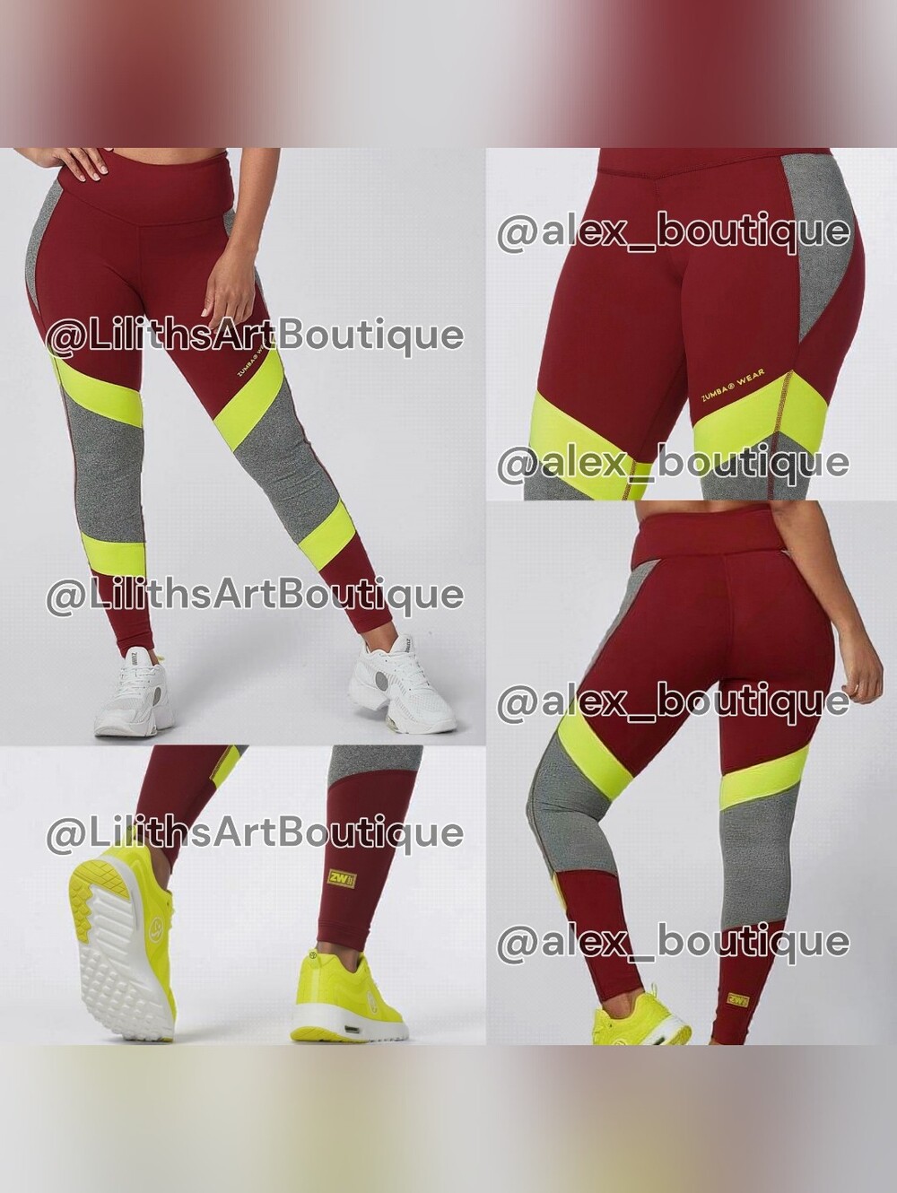 Zumba Worldwide Panel Ankle Leggings Brick Red Size XS (E073)